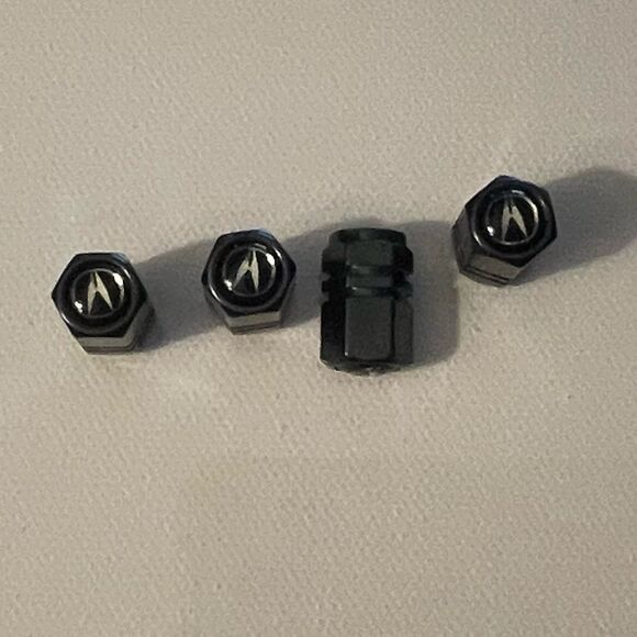 Acura Valve Stem Caps in Black Set of 4 NWT - Picture 1 of 4